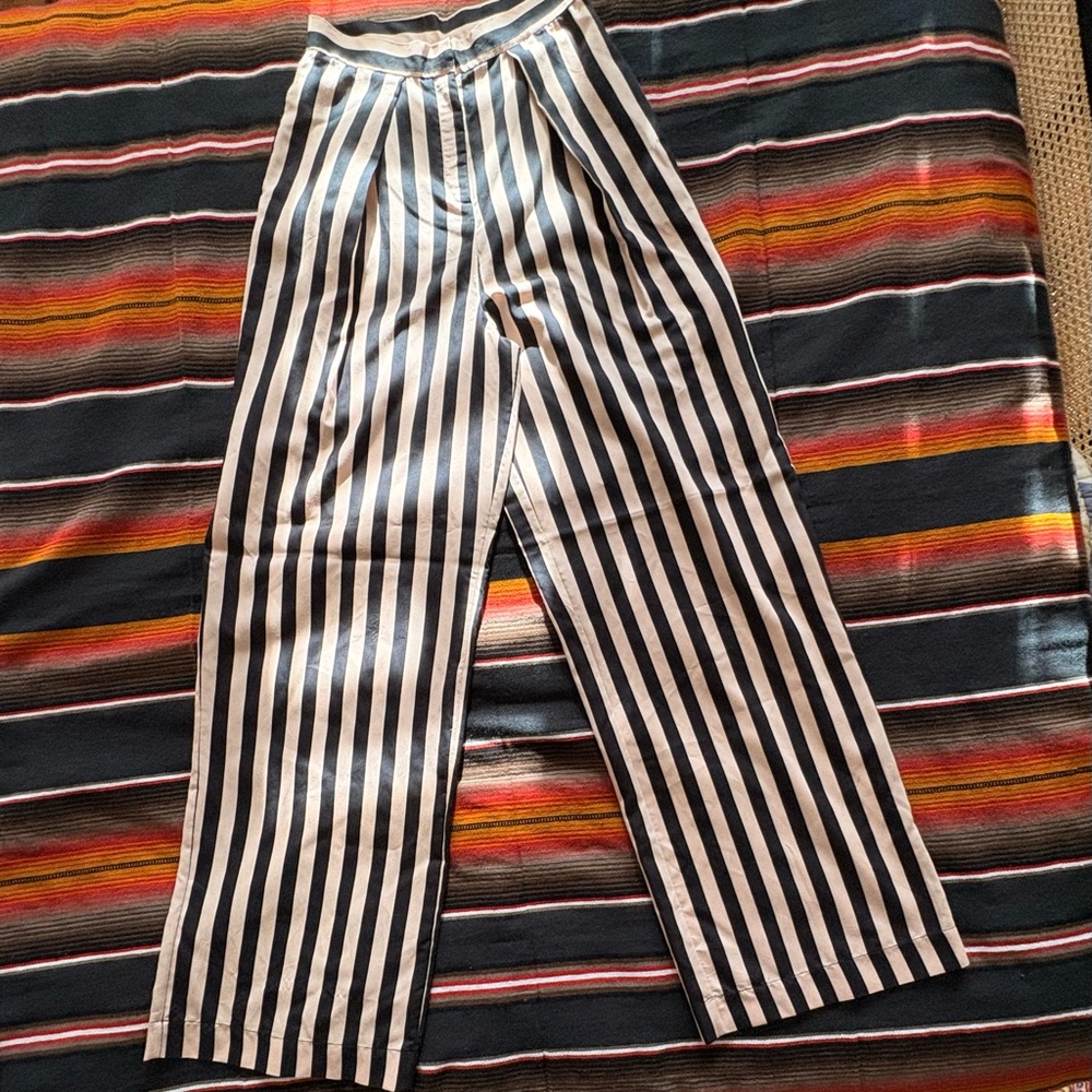 Black and White Striped Pants